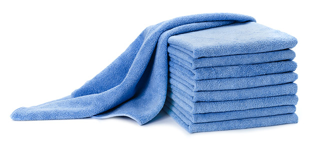 Towel Rental Service: Blue Microfiber Towel from Dempsey Uniform