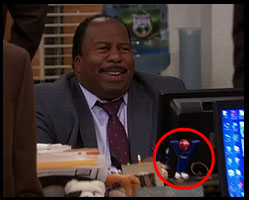 Dempseys mascot the Y-Guy on the office