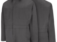 Front and back view of Dempsey Uniform action back coveralls
