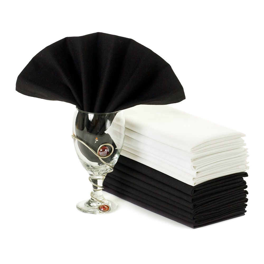 Dempsey Uniform black and white linen napkins