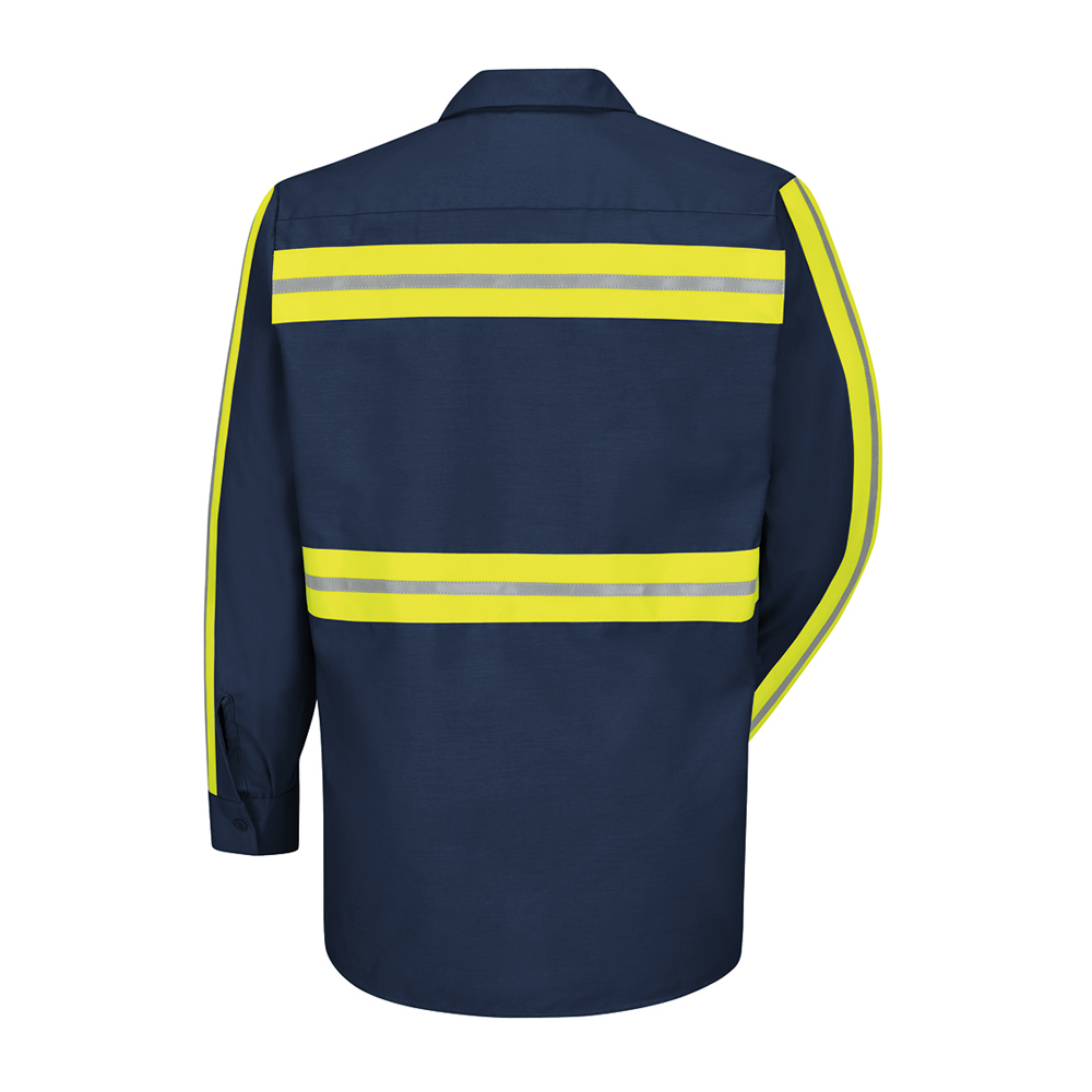 Back view of Dempsey Uniform enhanced visibility work shirt