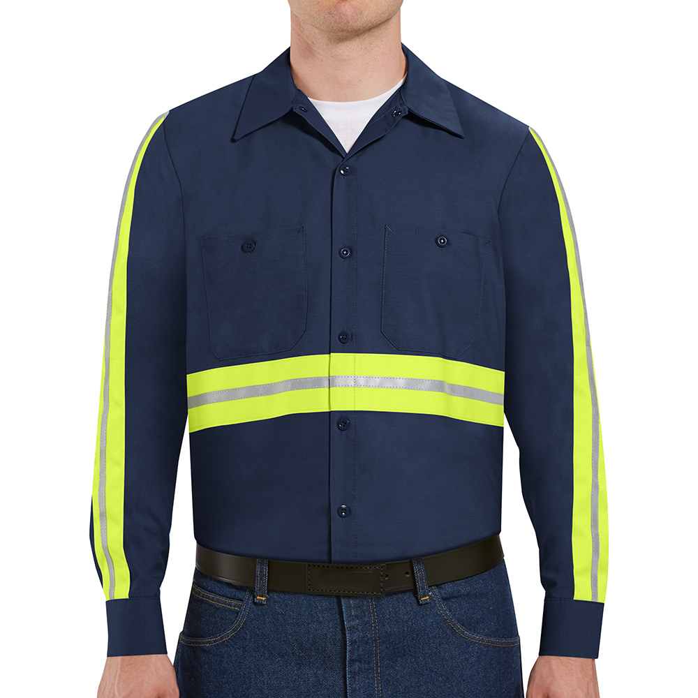 Navy Dempsey Uniform enhanced visibility work shirt