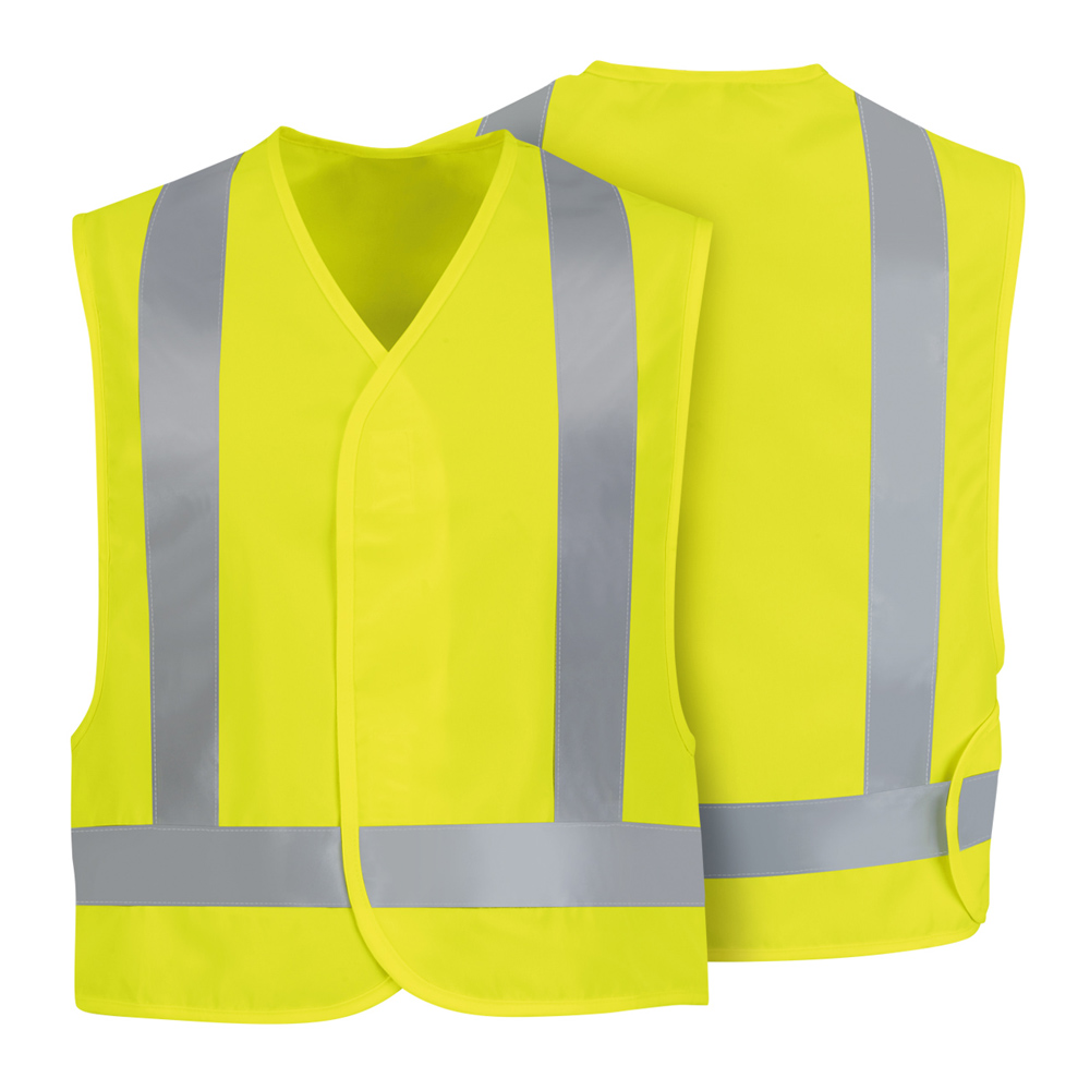 Front and back view of Dempsey Uniform high-visibility safety vest