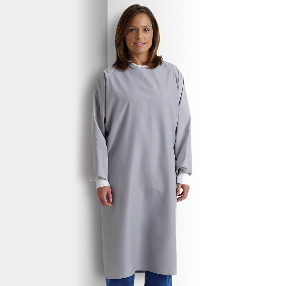 Medical professional wearing a Dempsey Uniform isolation gown