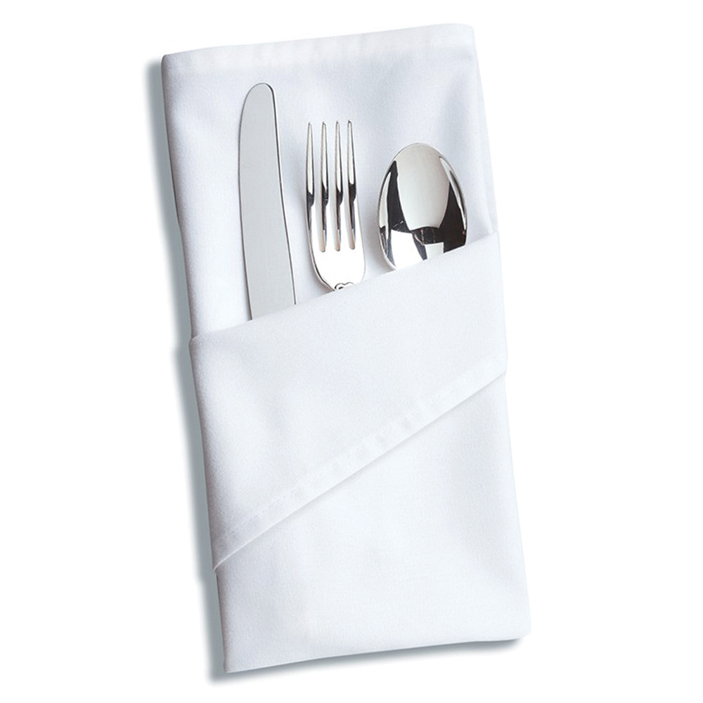 Dempsey Uniform white linen napkin with silverware