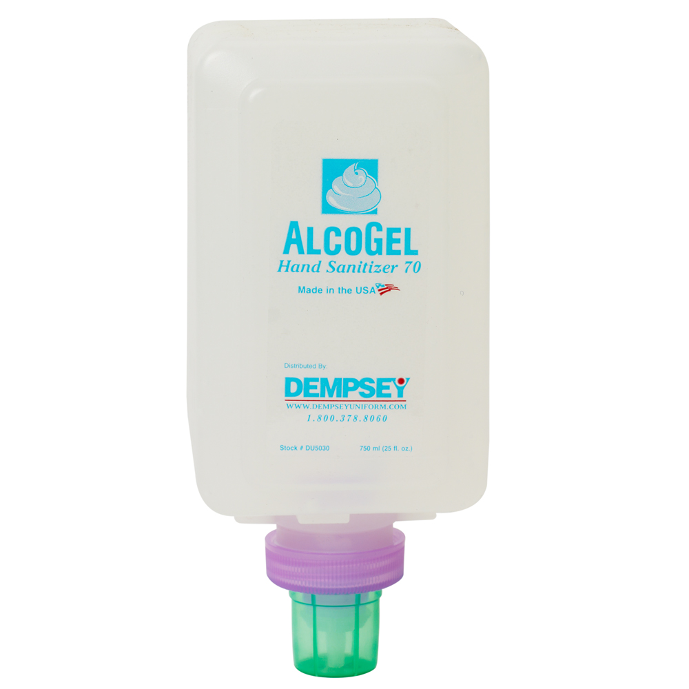 Dempsey Uniform manual sanitizer dispenser for AlcoGel