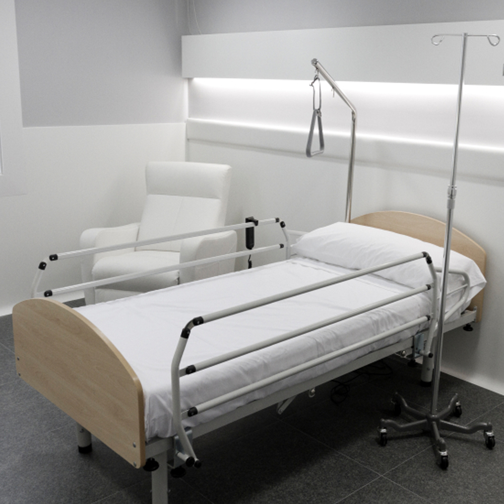 Dempsey Uniform medical bed linens on a hospital bed