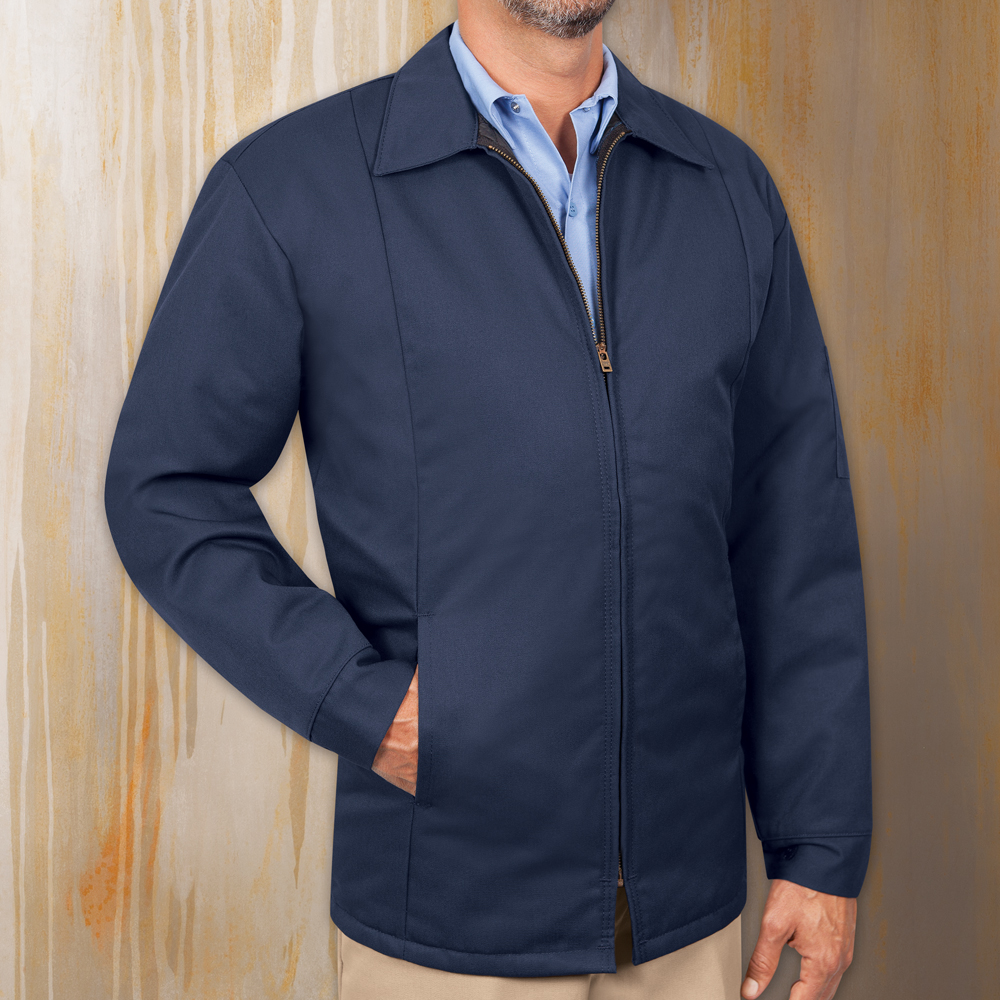 Man wearing Dempsey Uniform perma-lined panel jacket