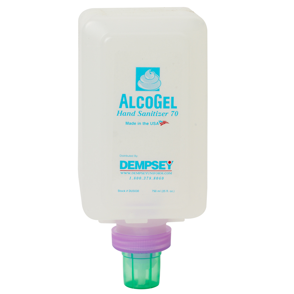 Dempsey Uniform touch-free sanitizer dispenser with AlcoGel