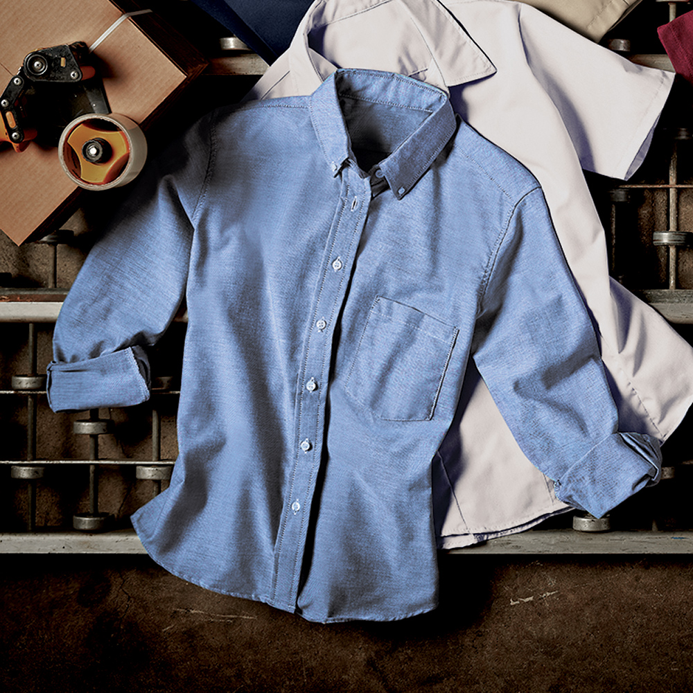 Light blue Dempsey Uniform womens button-down shirt