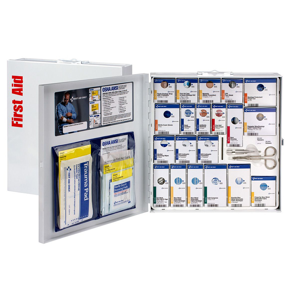 Dempsey Uniform large foodservice first aid cabinet outside case and interior view